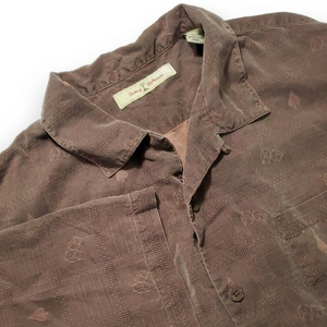 Tommy Bahama Men's Large 100% Silk‎ Poker Blackjack Casino Jacquard Camp Shirt